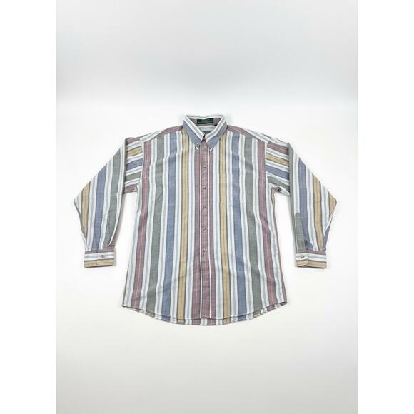 Loafers By Reed St James Mens Shirt Sz L Striped Wrinkle Resistant Long Sleeve - Picture 1 of 8